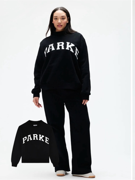 Tops - Parke Varsity Mockneck Black Sweatshirt Size S/M